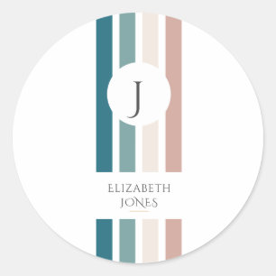 Minimalist design in pastel colours classic round sticker