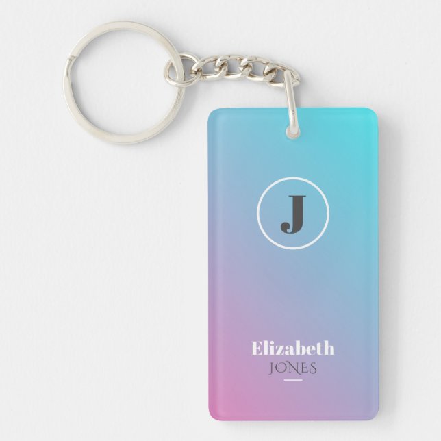 Minimalist design in pastel colours key ring (Front)