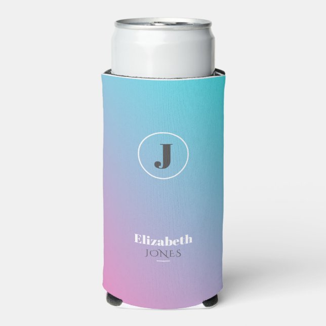 Minimalist design in pastel colours seltzer can cooler (Seltzer Front)