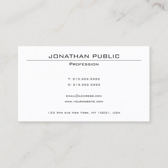 Minimalist Design Professional Template Modern Business Card (Front)