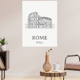Minimalist Design Rome Coliseum Travel Poster