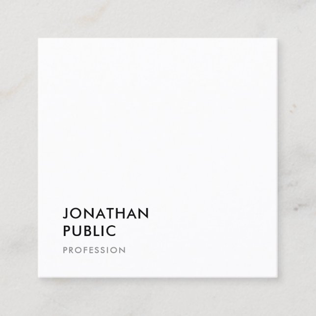 Minimalist Design Template Elegant Professional Square Business Card (Front)