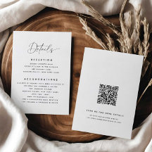 Minimalist Details QR Code Wedding Enclosure Card