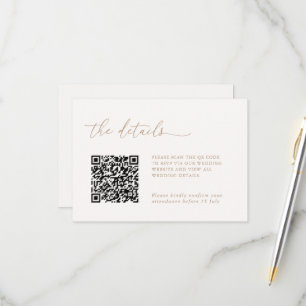 Minimalist Details & QR Code Wedding RSVP Card