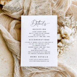 Minimalist Details Wedding  Enclosure Card