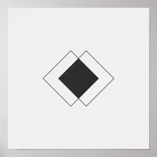 Minimalist Diamond Black and White Poster (Front)