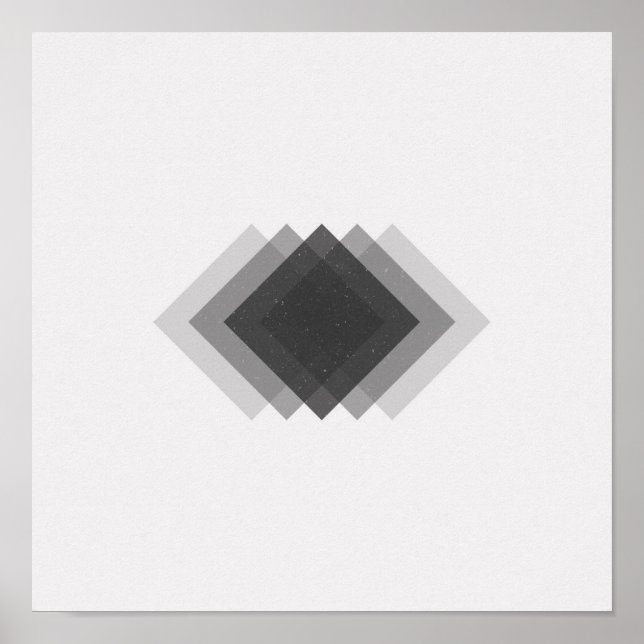 Minimalist Diamonds Black and White Poster (Front)