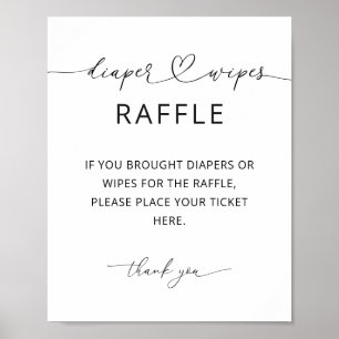 Minimalist Diaper and Wipes Raffle Sign