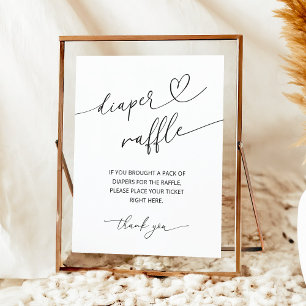 Minimalist Diaper Raffle Poster Sign