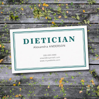Minimalist Dietician Business Card