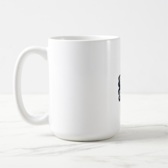 Minimalist Digital Graphic with White Cursive "Pro Coffee Mug (Left)