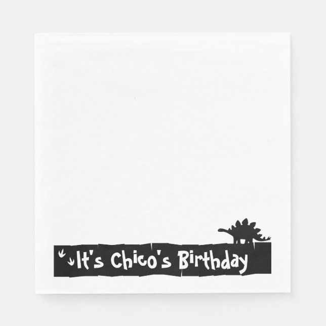 Minimalist Dino Birthday: Stegosaurus Design Napkin (Front)