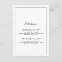 Minimalist Directions Enclosure Card