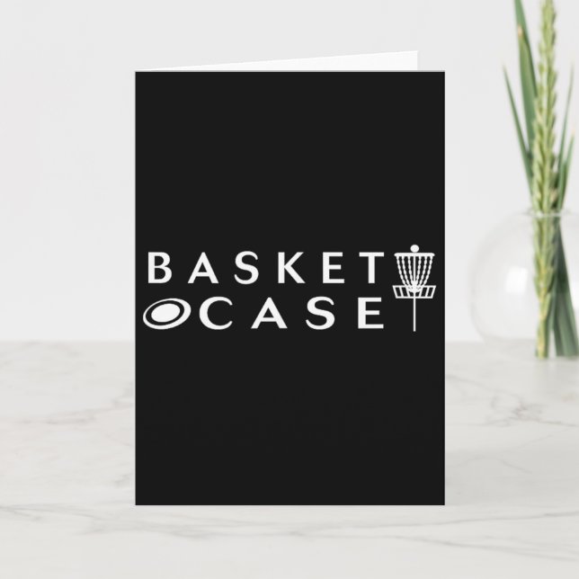 Minimalist Disc Golf Basket Case Funny Disc Golf L Card (Front)