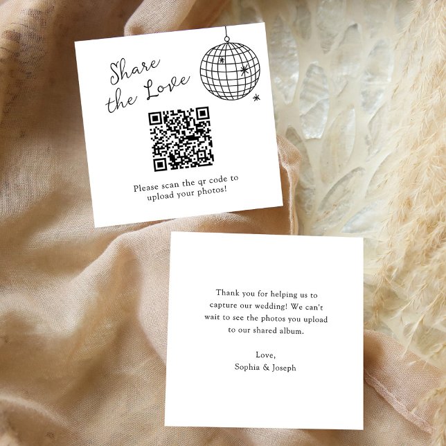 Minimalist Disco Ball | QR Code Share the Love Enclosure Card (Creator Uploaded)