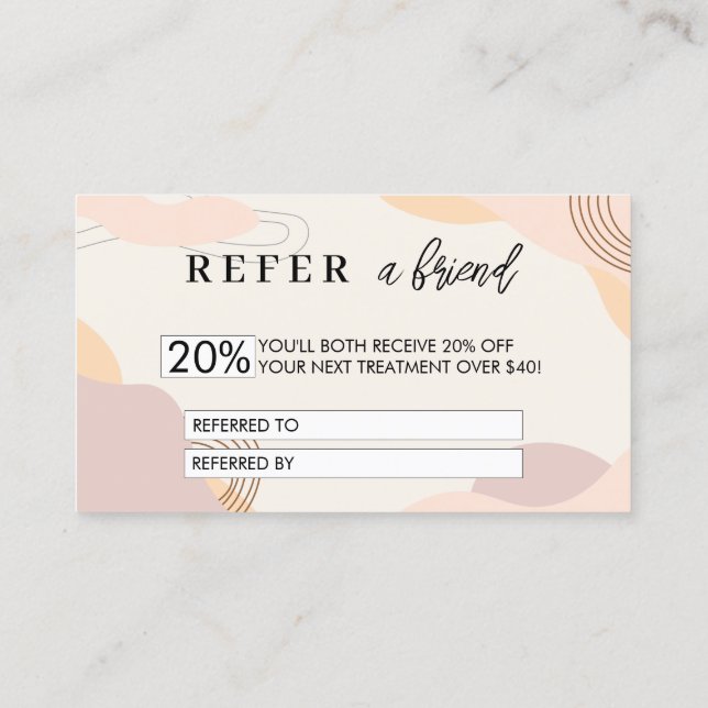 Minimalist Discount Referral Card | Refer a Friend (Back)