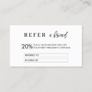 Minimalist Discount Refferal Card   Refer a Friend