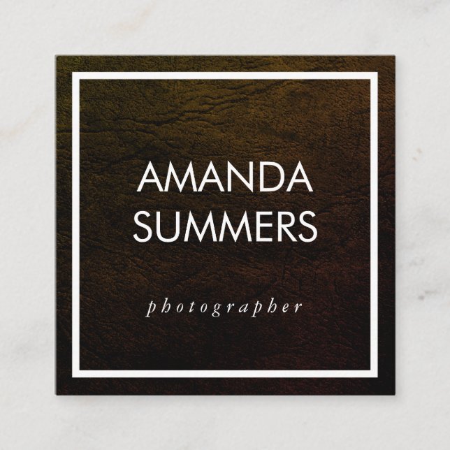 Minimalist Distressed Square Business Card (Front)