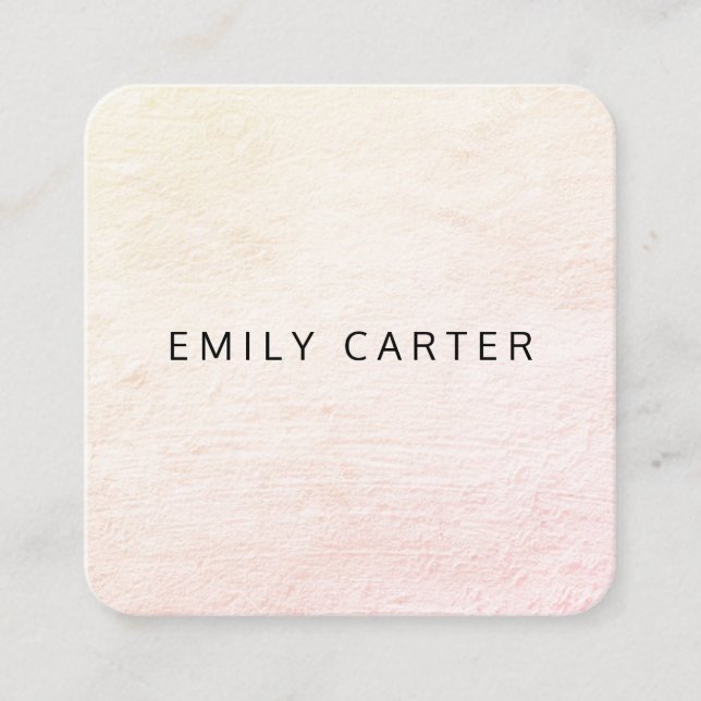 Minimalist Distressed Square Business Card (Front)