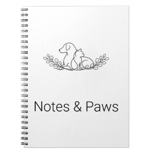 Minimalist Dog & Cat Line Art Notebook