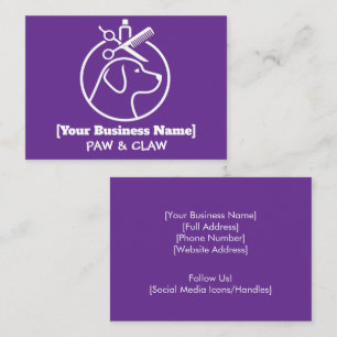 Minimalist Dog Groomer Business Card