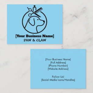 Minimalist Dog Groomer Business Card