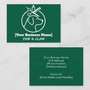 Minimalist Dog Groomer Business Card