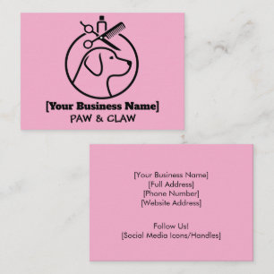 Minimalist Dog Groomer Business Card