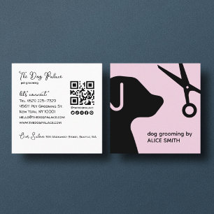 Minimalist Dog Grooming   Pet Groomer Modern Square Business Card