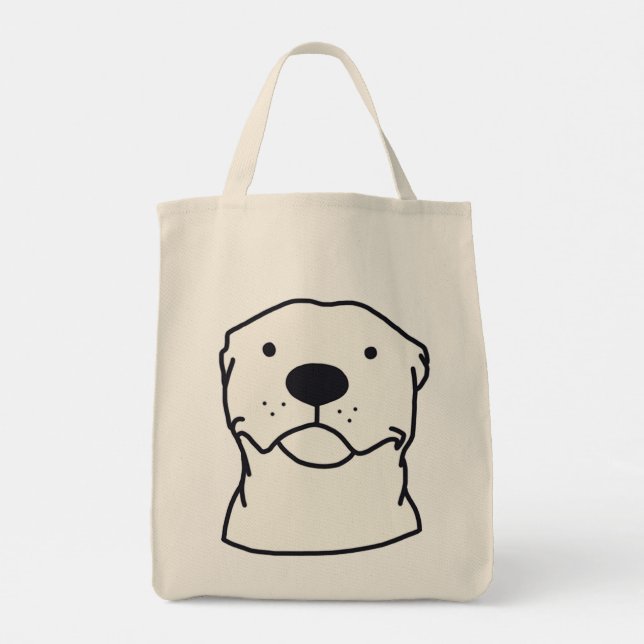 Minimalist Dog Illustration T-Shirt – Cute and Pla Tote Bag (Back)