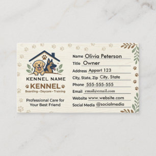 Minimalist Dog Kennel Boarding & Daycare Business Card
