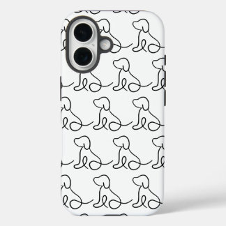 Minimalist Dog Line Art iPhone Case