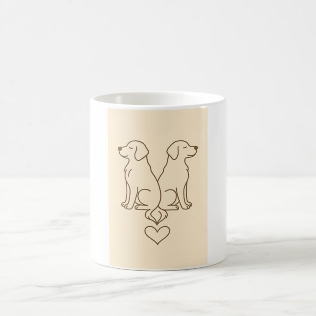 Minimalist Dog Line Art Mug  (Center)