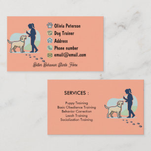 Minimalist Dog Trainer Custom Business Card