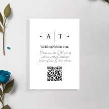 Minimalist Dotted Black & White QR Code Wedding