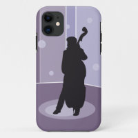 Minimalist Double Bass Silhouette Music Art