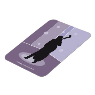 Minimalist Double Bass Silhouette Music Art Magnet