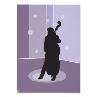 Minimalist Double Bass Silhouette Music Art