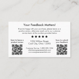 Minimalist Double QR Code Thank You Insert Card