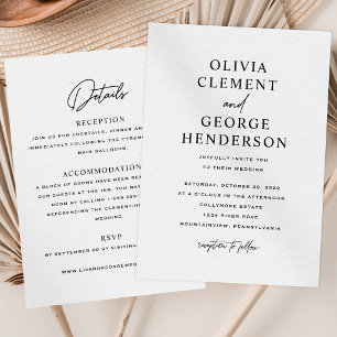 Minimalist Double-Sided Wedding Invitation