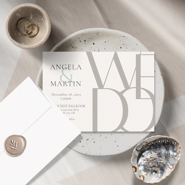 Minimalist Dove Gray Robin Egg Blue Invitation (Creator Uploaded)