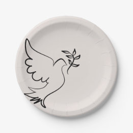 Minimalist Dove Paper Plate