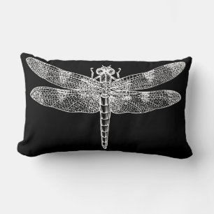 Minimalist Dragonfly Wing Detail Nature Lumbar Cushion