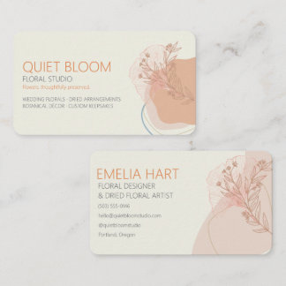 Minimalist Dried Flower Artist Botanical Florist Business Card