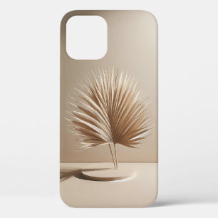 Minimalist Dried Palm Leaf Sculpture - Modern Boho iPhone 12 Case