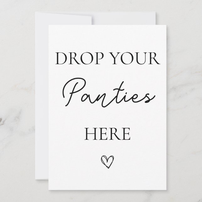 Minimalist Drop Your Panties Bachelorette Card (Front)