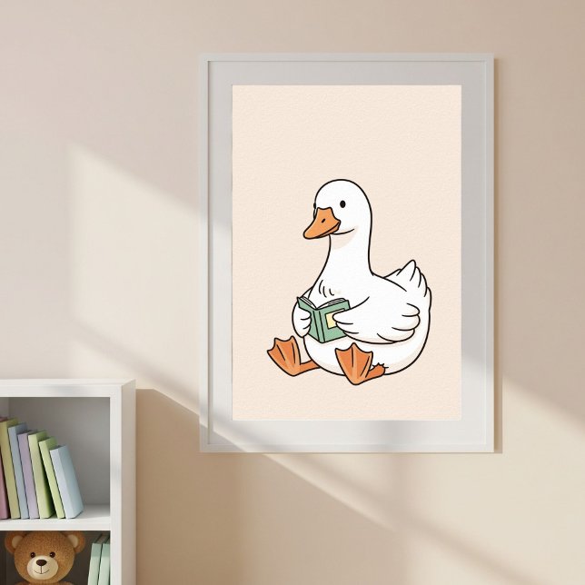 Minimalist Duck Art Print, Cute Duck Wall Decor (Creator Uploaded)