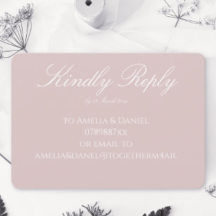Minimalist Dusky Pink and White RSVP Card