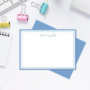 Minimalist dusty blue, 2 Borders, signature Card