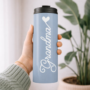 Minimalist Dusty Blue Birthday Gift for Her or Mum Thermal Tumbler